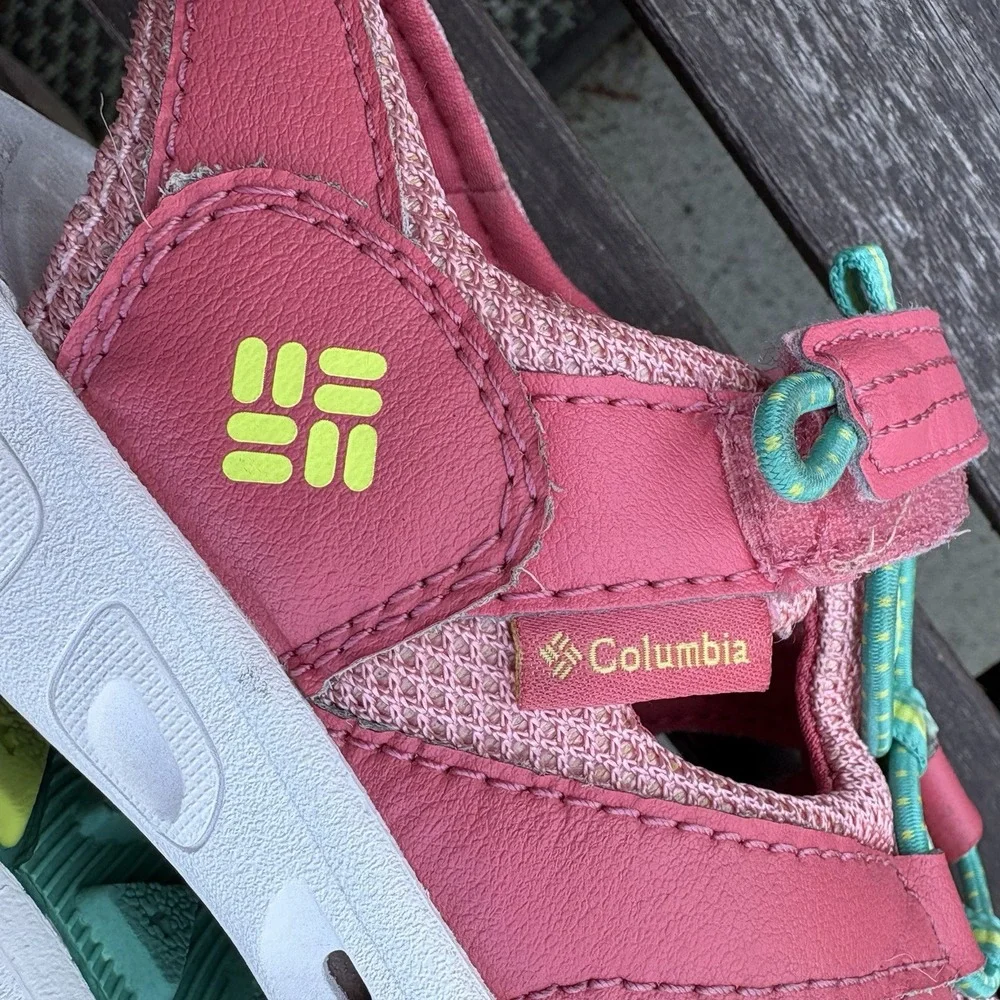 Columbia Kids 13 Pink Techsun Wave Sandals Gorpcore Hiking Water Shoes Hook Loop
